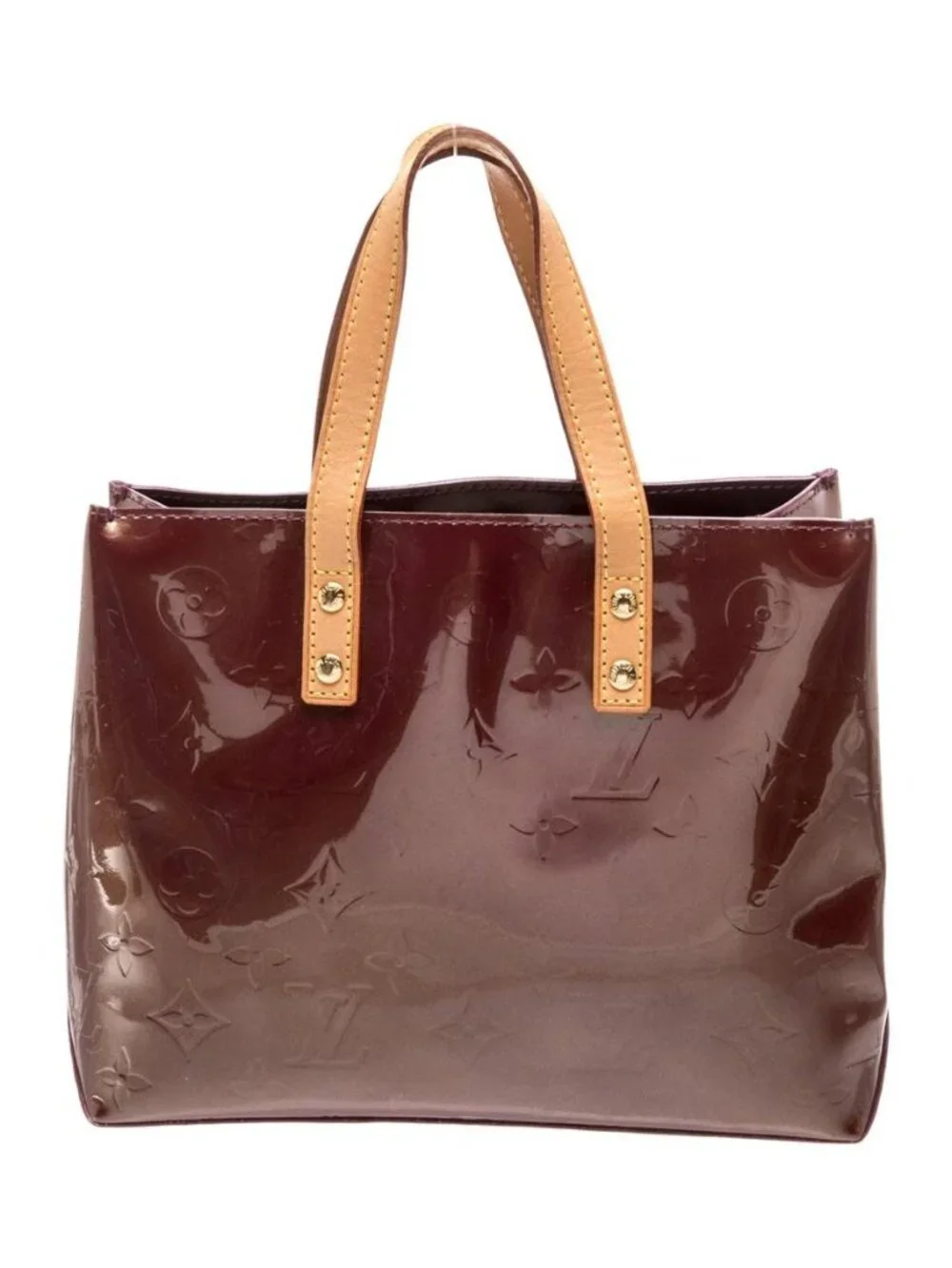 NWOT - Louis Vuitton Reade Brown Monogram Vernis Patent Leather Top Handle Bag